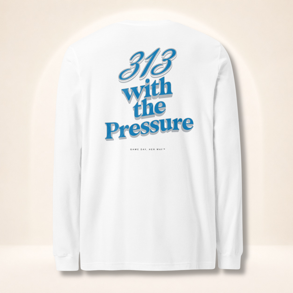 313 With The Pressure Long Sleeve Tee | Detroit Football