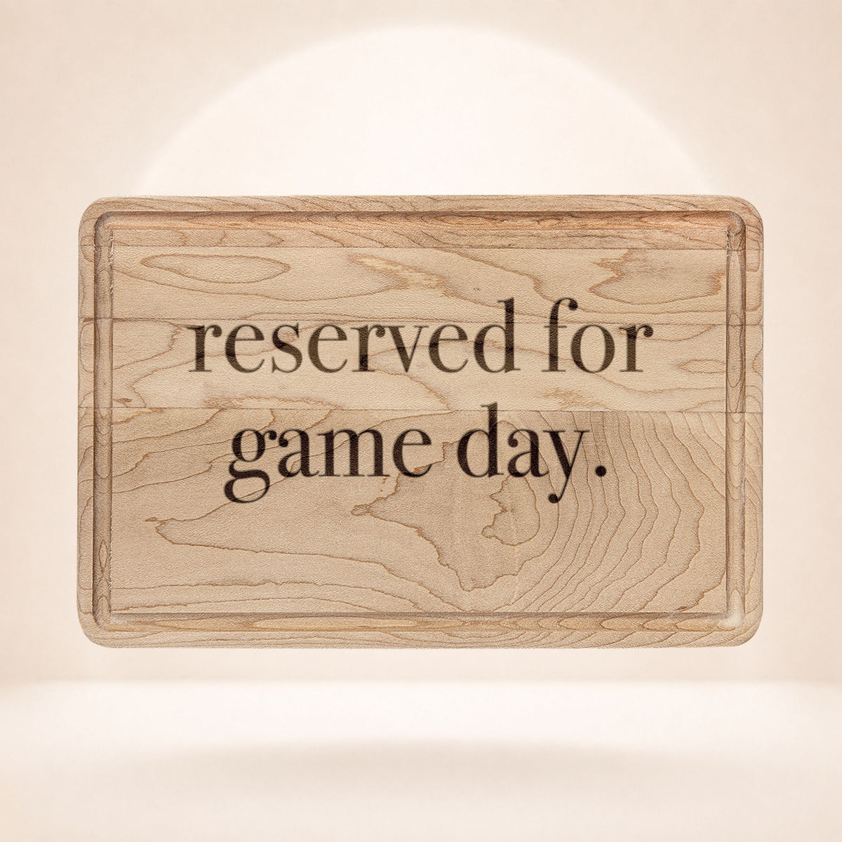 Reserved for Kickoff engraved maple cutting board by The Sideline Shoppe