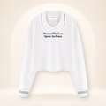 Women Who Love Sports Are Better Cropped Collared Sweatshirt – product view 1