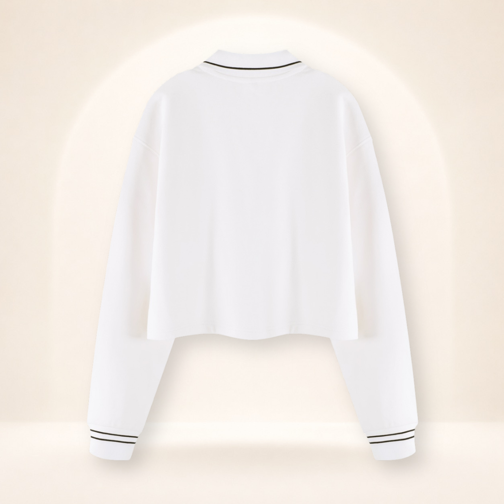 Women Who Love Sports Are Better Cropped Collared Sweatshirt