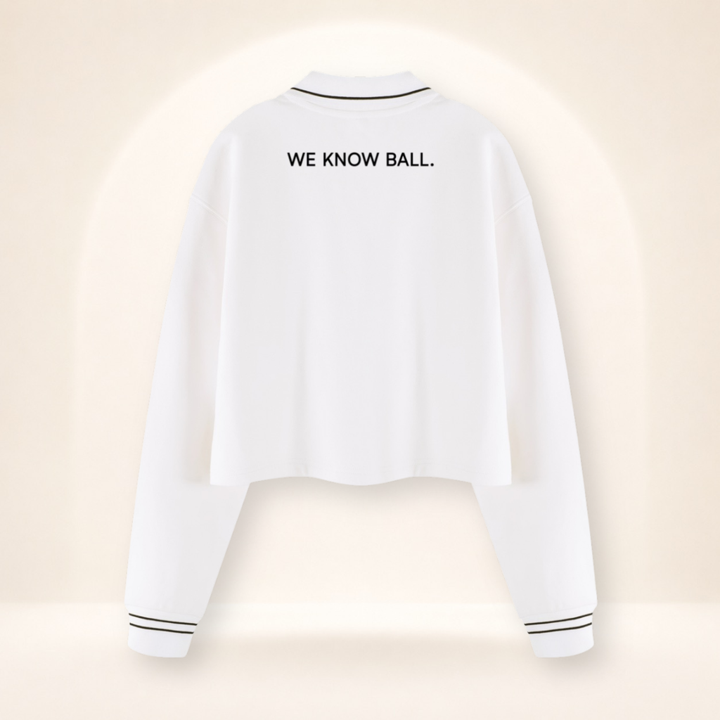 Women Who Love Sports Are Better Cropped Collared Sweatshirt – product view 3