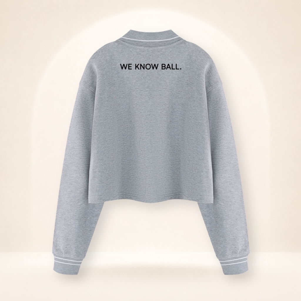 Women Who Love Sports Are Better Cropped Collared Sweatshirt – product view 4