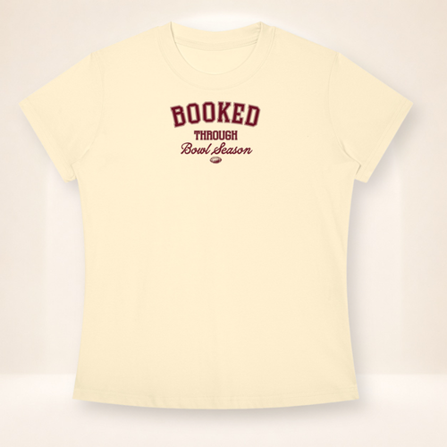 Booked Through Bowl Season Slim Fit Tee – flat front view