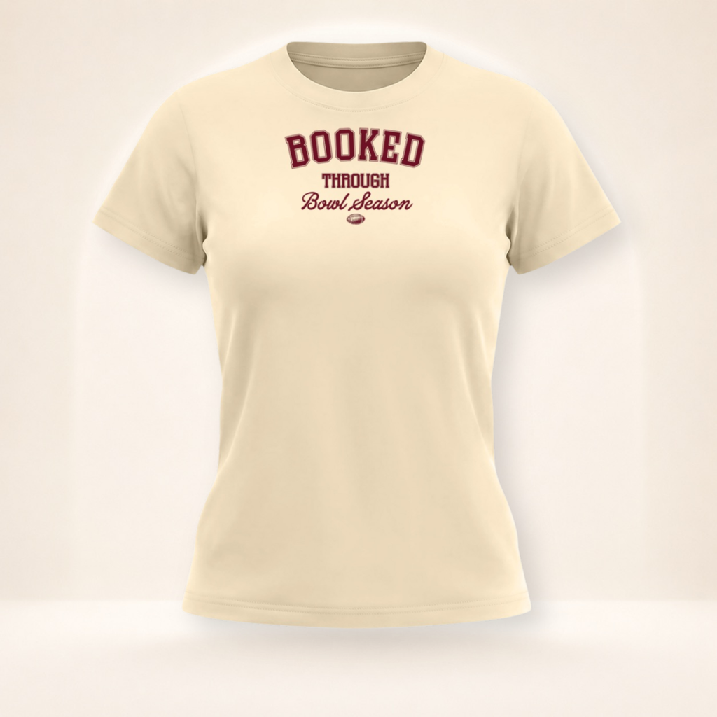 Booked Through Bowl Season Slim Fit Tee – front view
