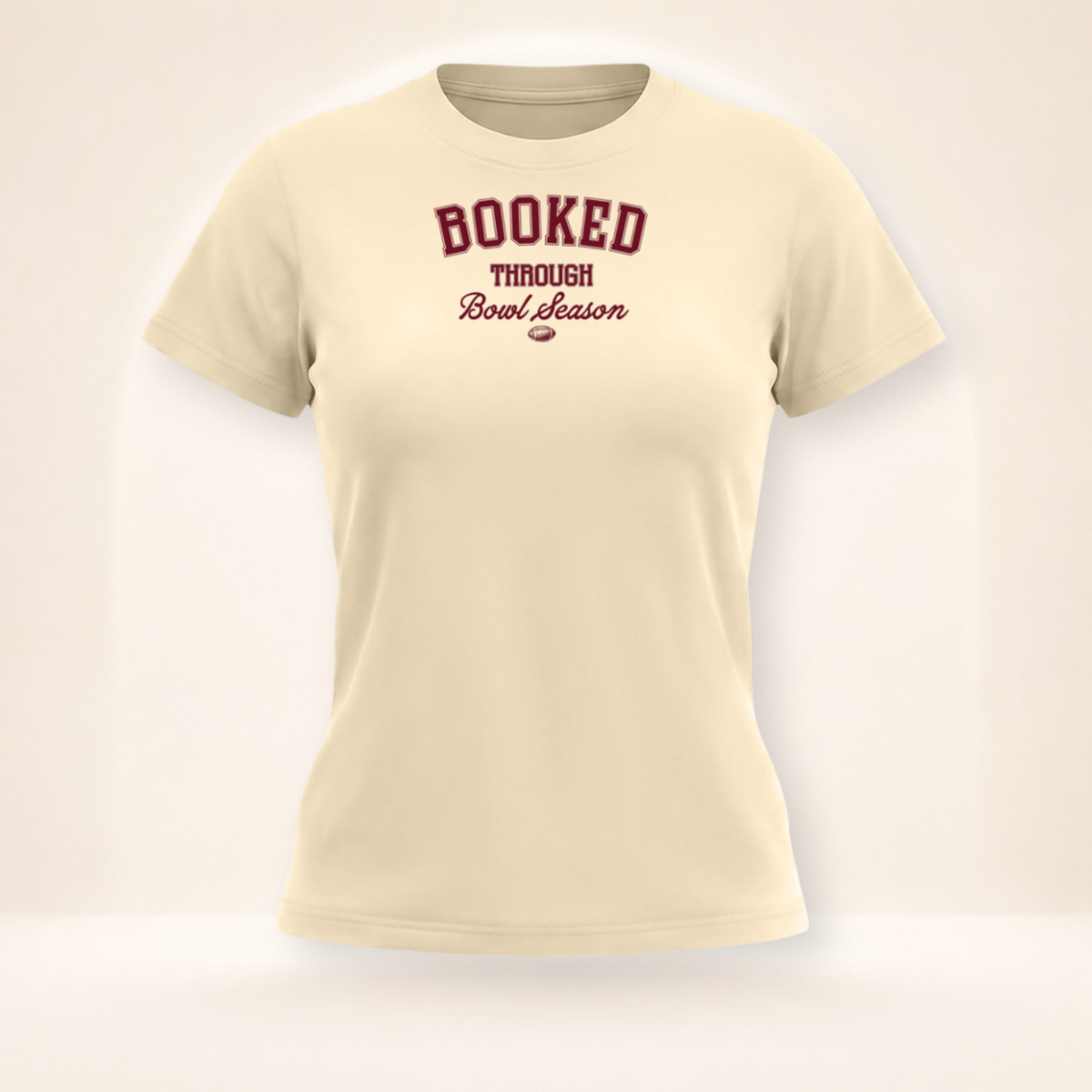 Booked Through Bowl Season Slim Fit Tee – front view