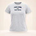 First Down. First Coffee. Slim Fit Tee – flat front view