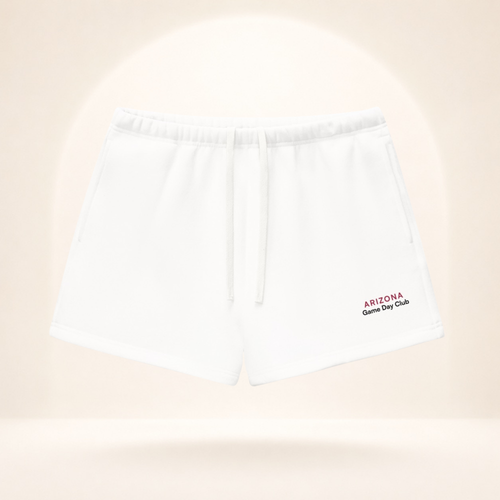 Arizona Game Day Club Fleece Shorts white front mockup