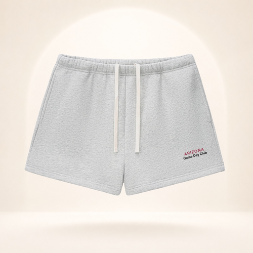 Arizona Game Day Club Fleece Shorts flower gray front mockup