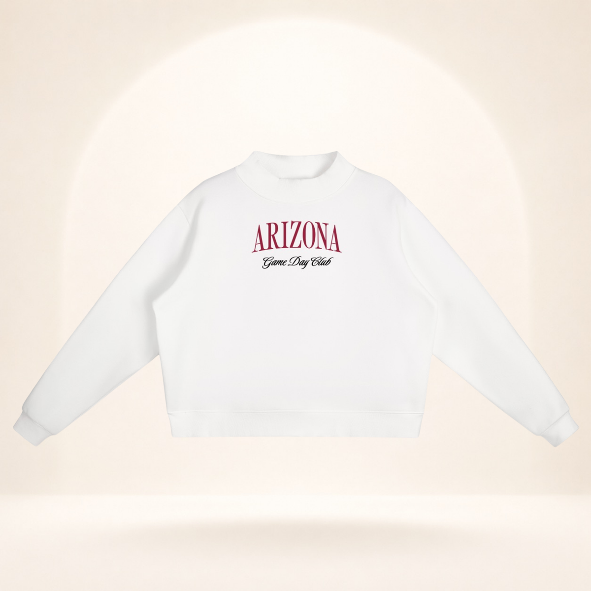 Arizona Game Day Club Mock-Neck Sweatshirt white flat lay front view