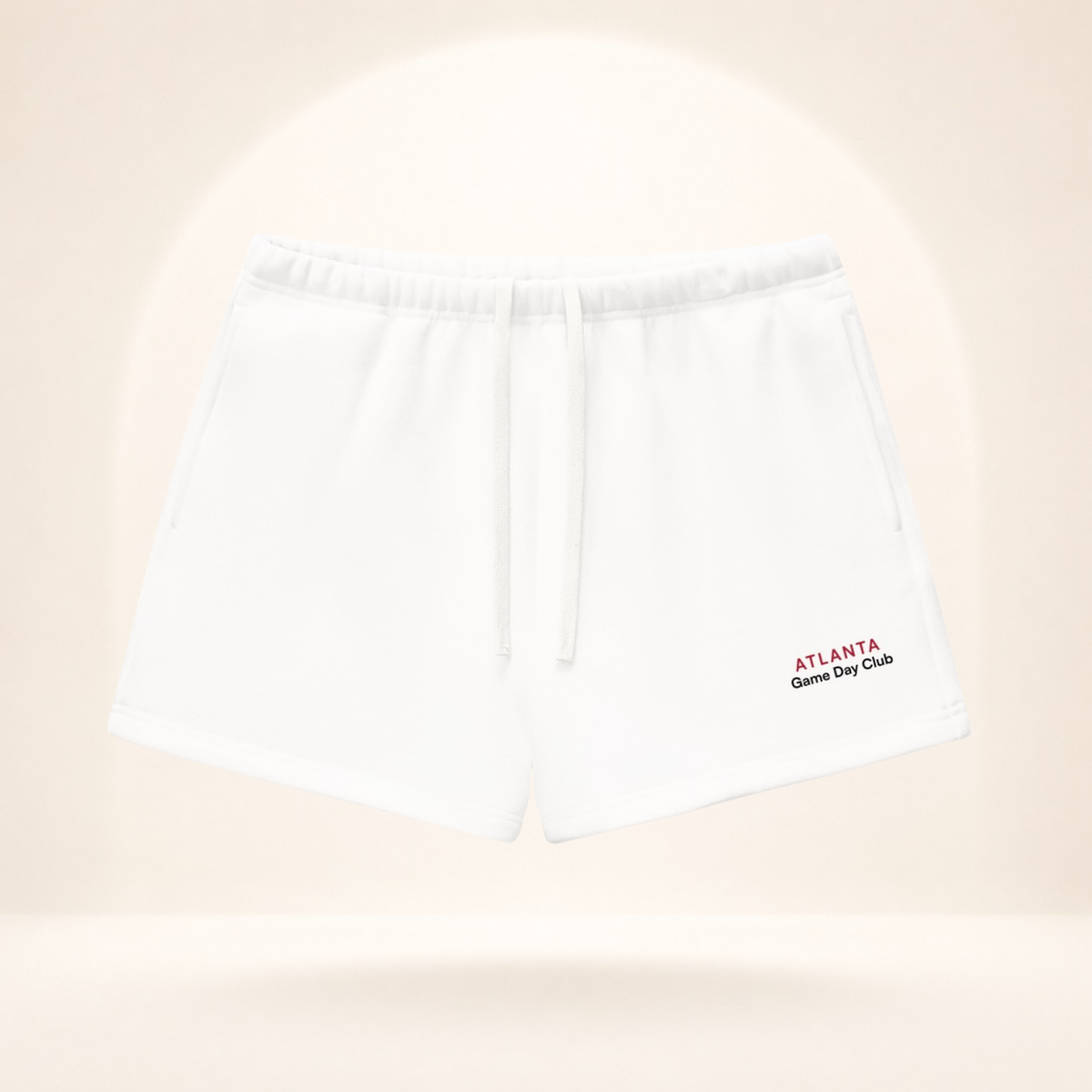 Atlanta Game Day Club Fleece Shorts white front mockup