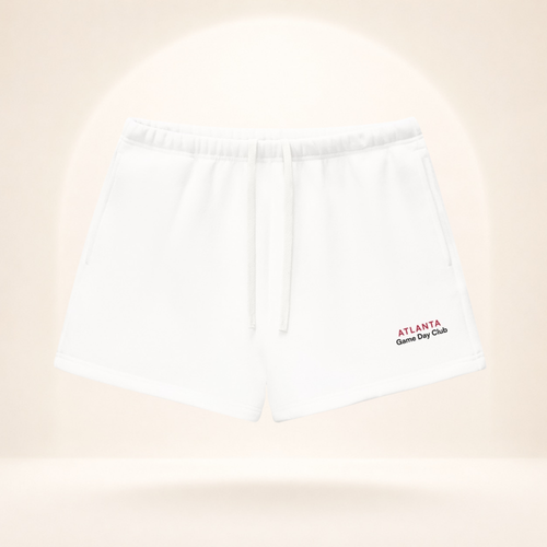 Atlanta Game Day Club Fleece Shorts white front mockup