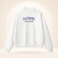 Baltimore Game Day Club Mock-Neck Sweatshirt white ghost mannequin front view