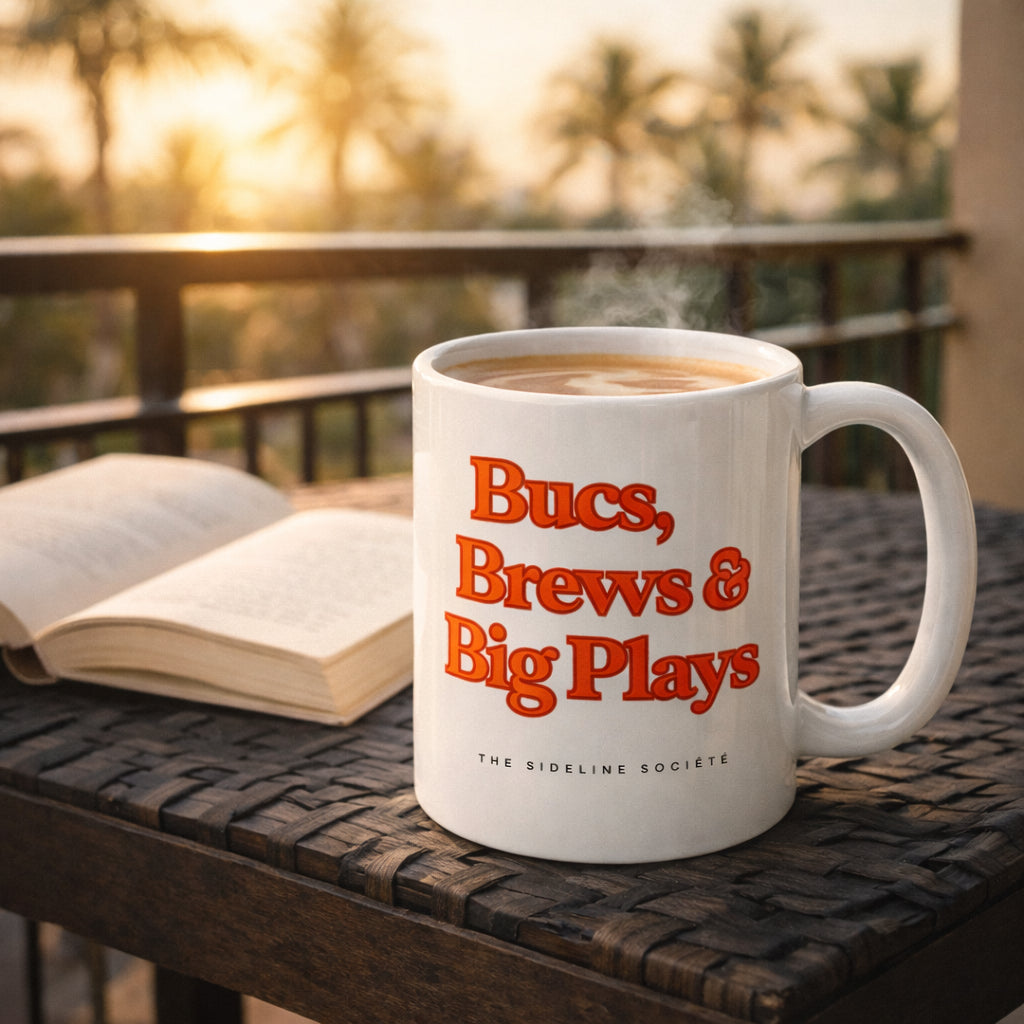 Bucs, Brews & Big Plays" Coffee Mug, mug from Sideline Société