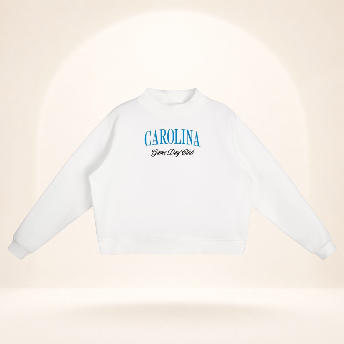 Carolina Game Day Club Mock-Neck Sweatshirt white flat lay front view