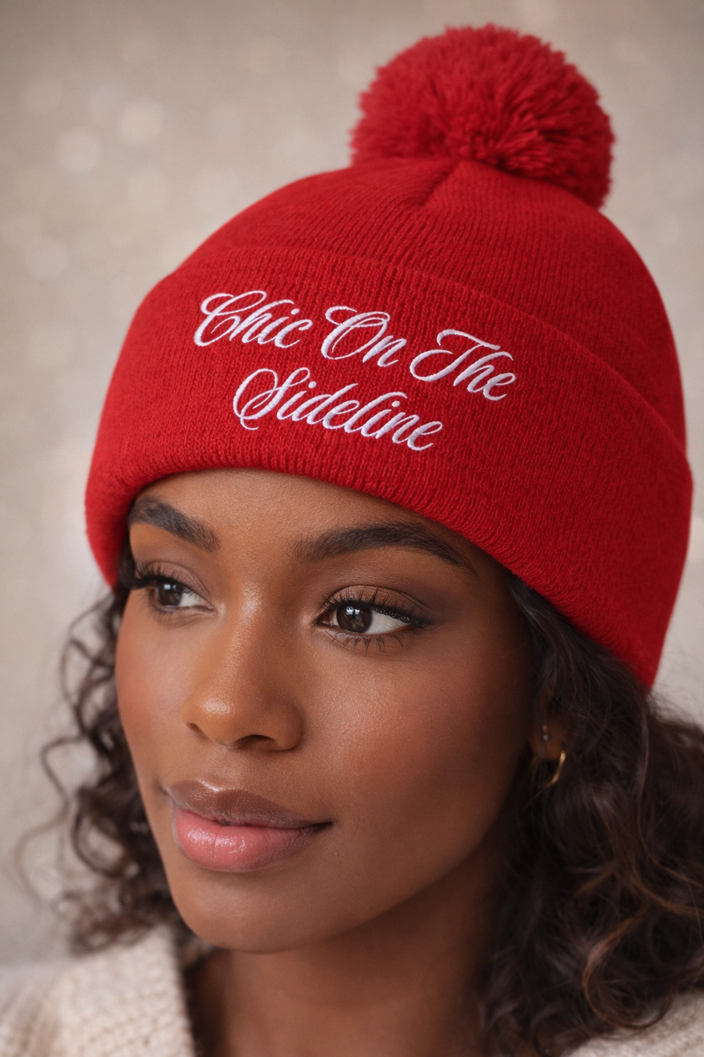 Chic On The Sideline Pom Beanie – product view