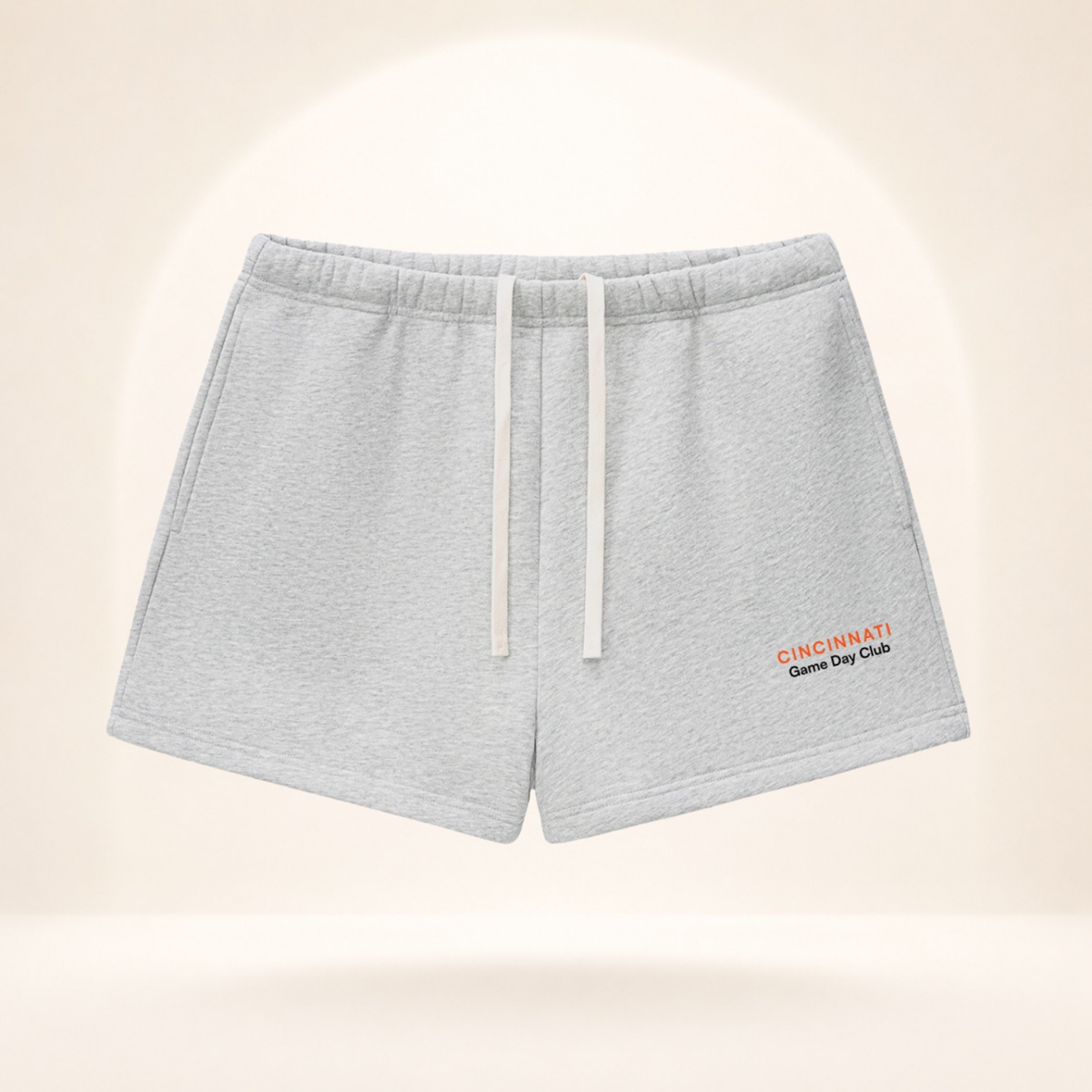 Cincinnati Game Day Club Fleece Shorts flower gray front mockup