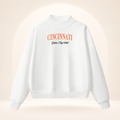 Cincinnati Game Day Club Mock-Neck Sweatshirt white ghost mannequin front view