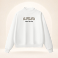Cleveland Game Day Club Mock-Neck Sweatshirt white ghost mannequin front view