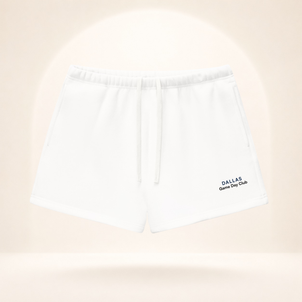 Dallas Game Day Club Fleece Shorts white front mockup