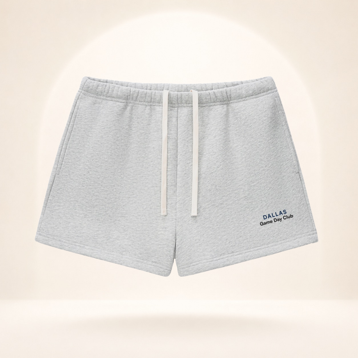 Dallas Game Day Club Fleece Shorts flower gray front mockup