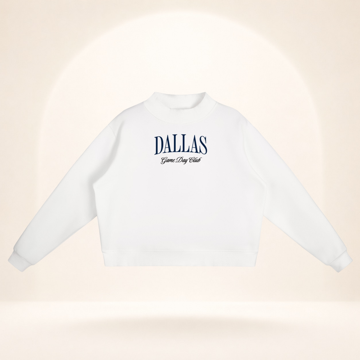 Dallas Game Day Club Mock-Neck Sweatshirt white flat lay front view