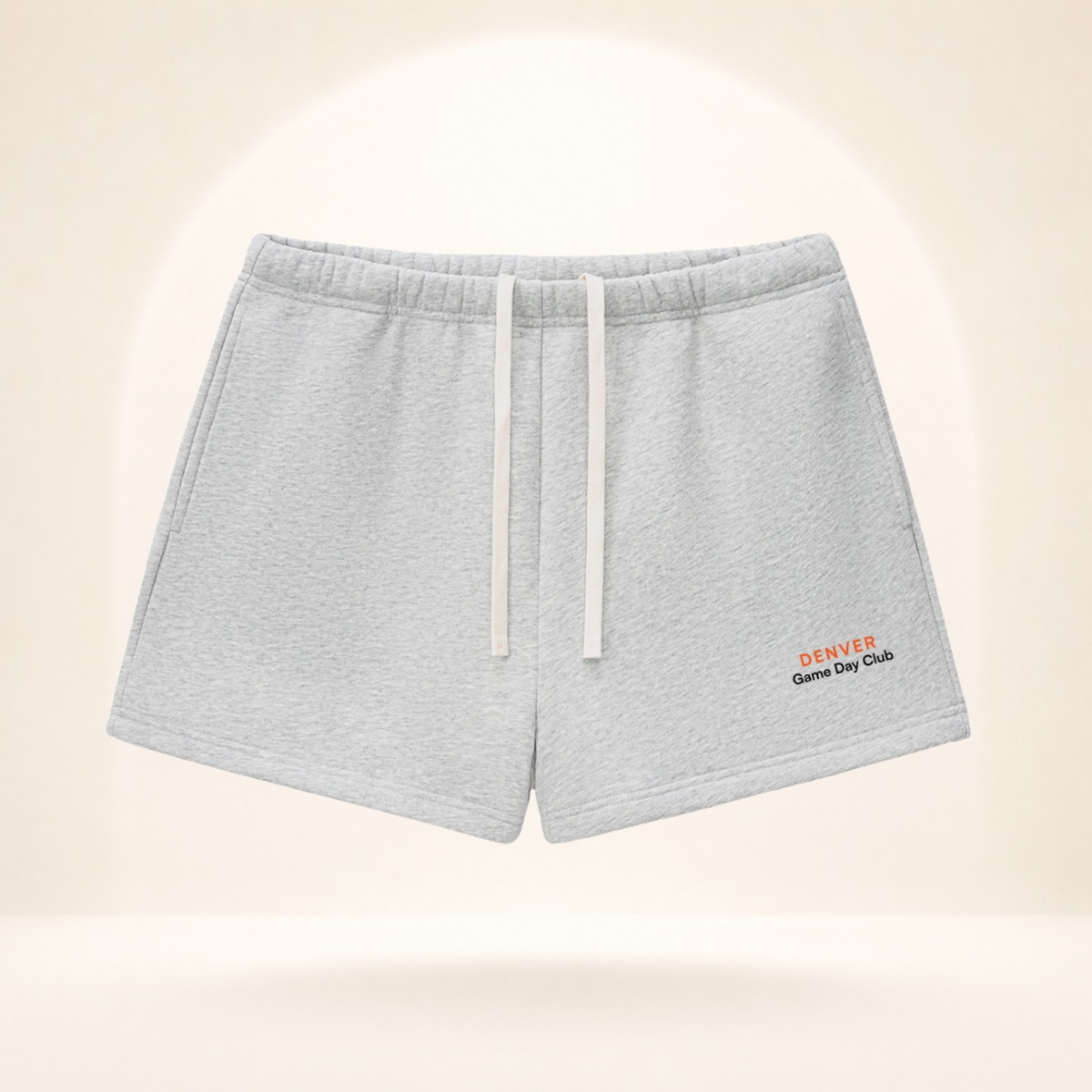 Denver Game Day Club Fleece Shorts flower gray front mockup