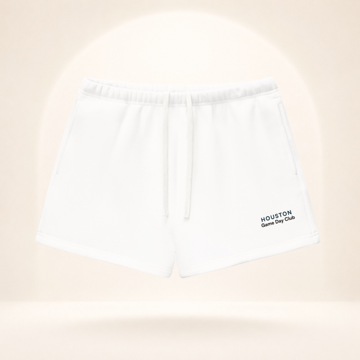 Houston Game Day Club Fleece Shorts white front mockup