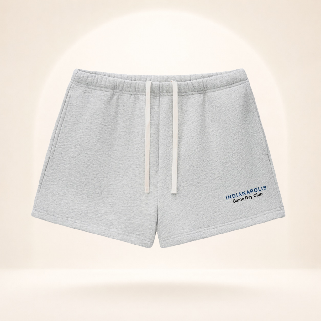 Indianapolis Game Day Club Fleece Shorts flower gray front mockup