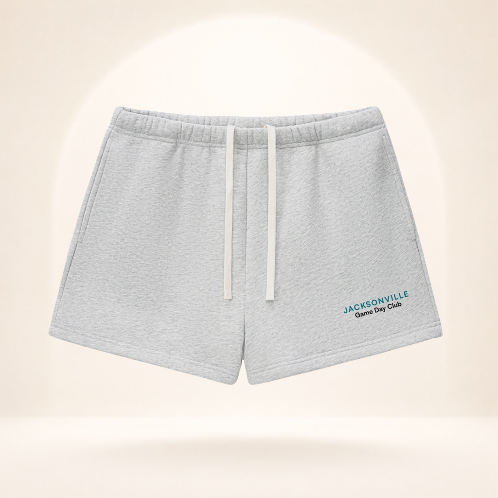 Jacksonville Game Day Club Fleece Shorts flower gray front mockup