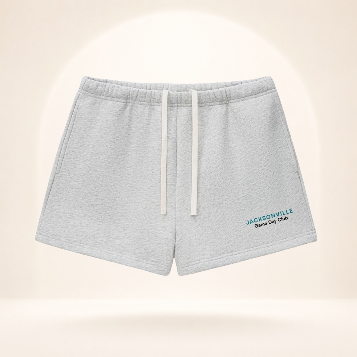 Jacksonville Game Day Club Fleece Shorts flower gray front mockup