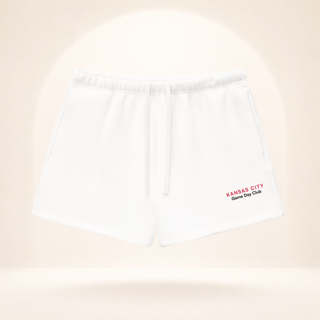 Kansas City Game Day Club Fleece Shorts white front mockup