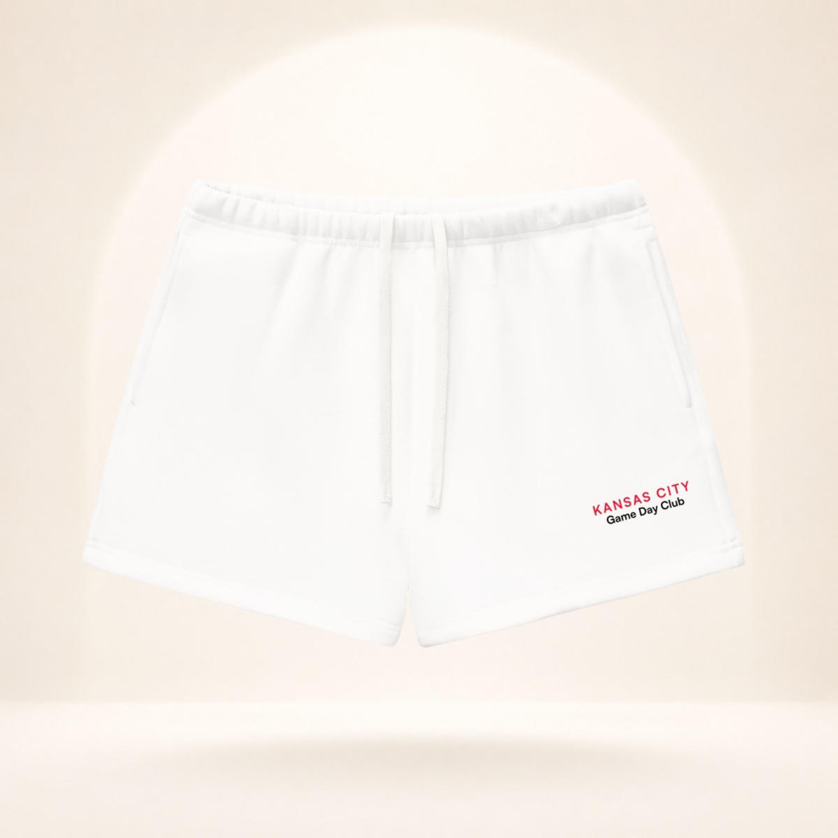 Kansas City Game Day Club Fleece Shorts white front mockup