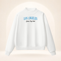 Los Angeles Game Day Club Powder Blue Mock-Neck Sweatshirt white ghost mannequin front view