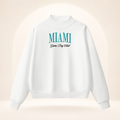 Miami Game Day Club Mock-Neck Sweatshirt white ghost mannequin front view