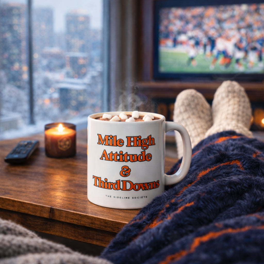 Mile High Attitude & Third Downs" Coffee Mug, mug from Sideline Société
