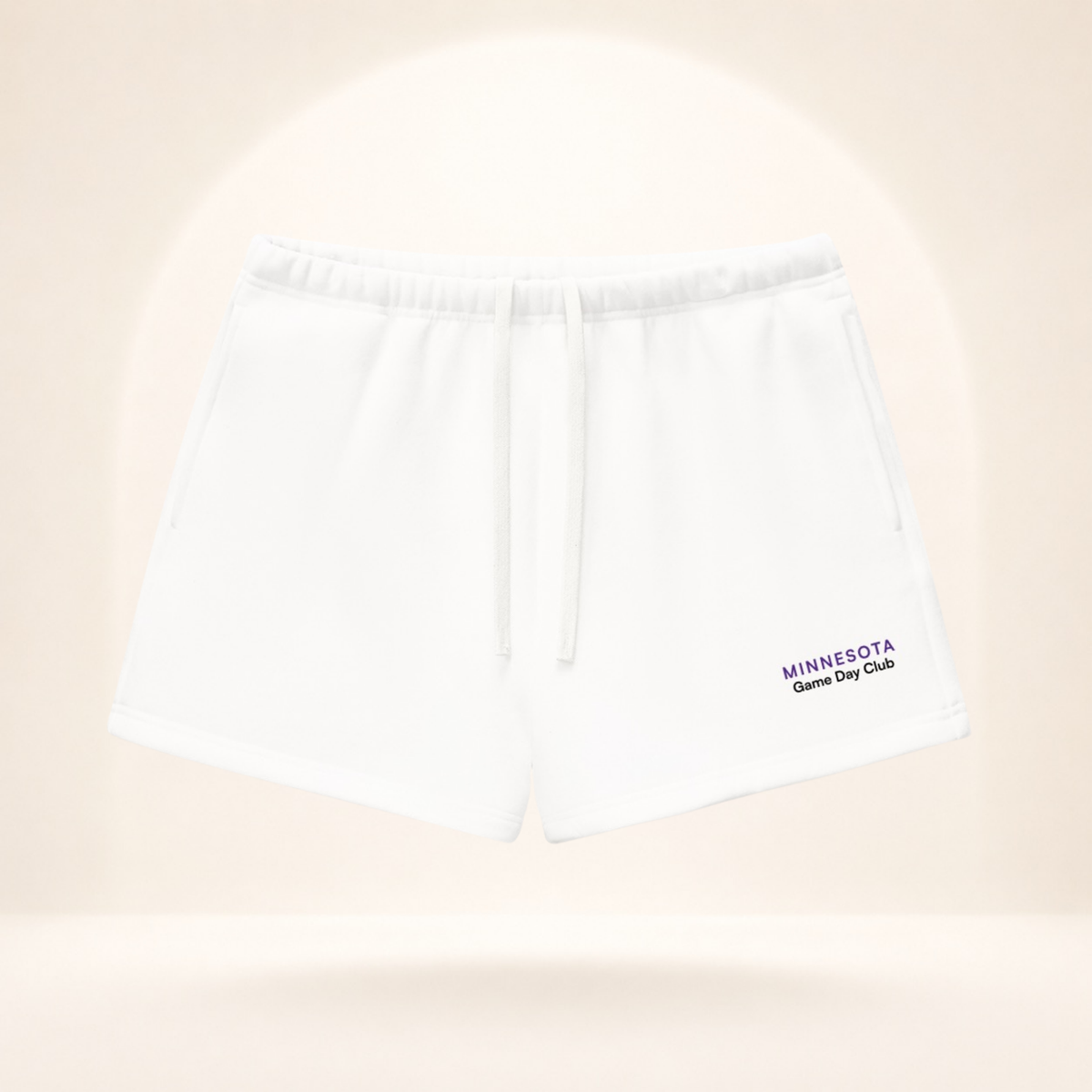 Minnesota Game Day Club Fleece Shorts white front mockup