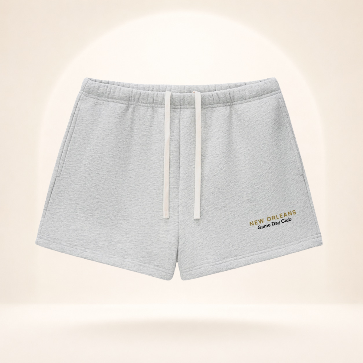 New Orleans Game Day Club Fleece Shorts flower gray front mockup