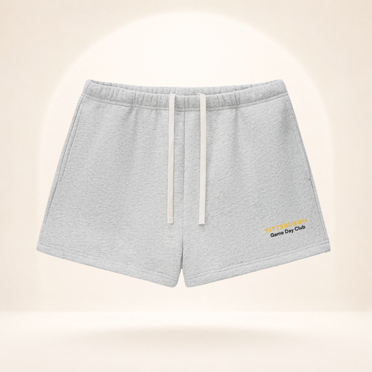 Pittsburgh Game Day Club Fleece Shorts flower gray front mockup