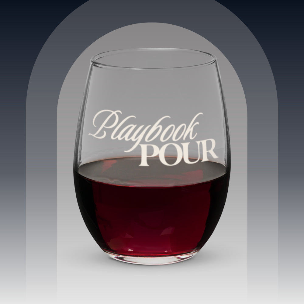'Playbook Pour' Stemless Wine Glass, wine glass from Sideline Société