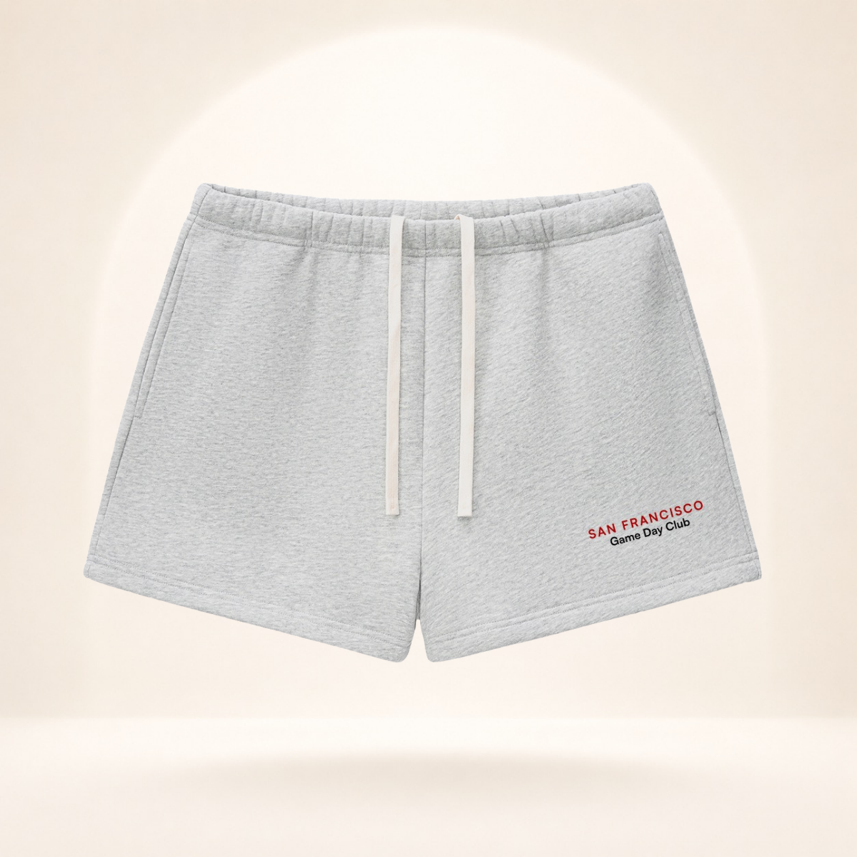 San Francisco Game Day Club Fleece Shorts flower gray front mockup