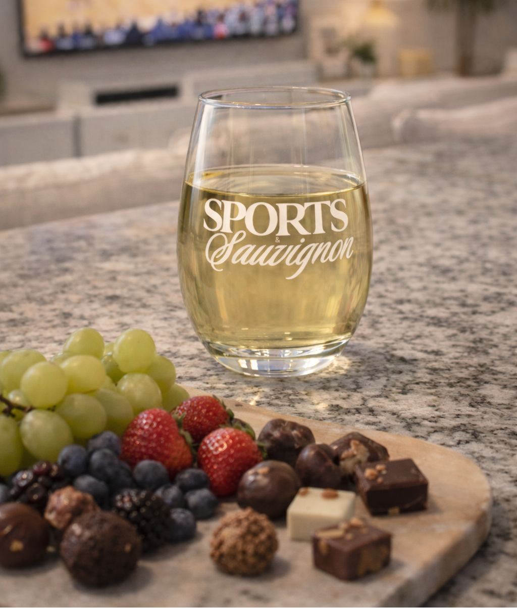 Sports & Sauvignon Stemless Wine Glass