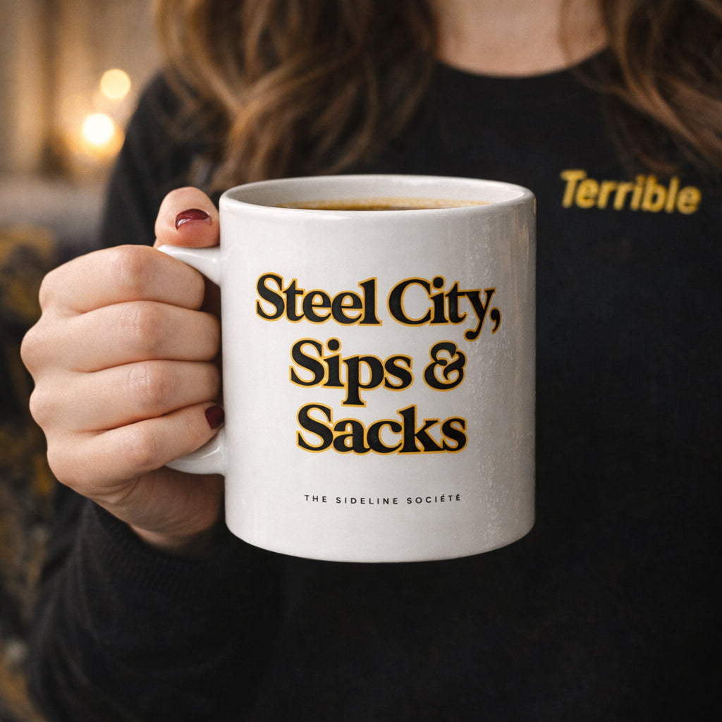 Steel City, Sips & Sacks" Coffee Mug, mug from Sideline Société
