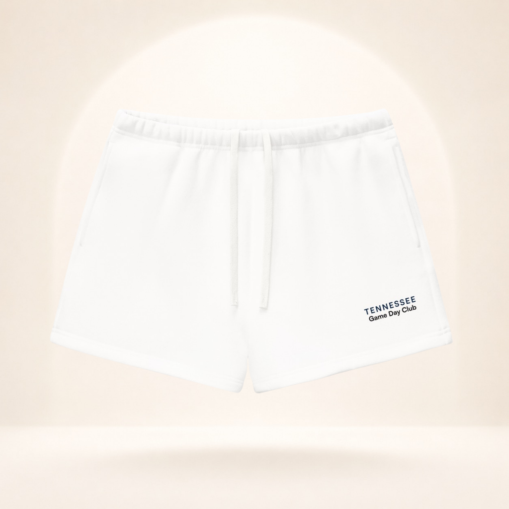 Tennessee Game Day Club Fleece Shorts white front mockup