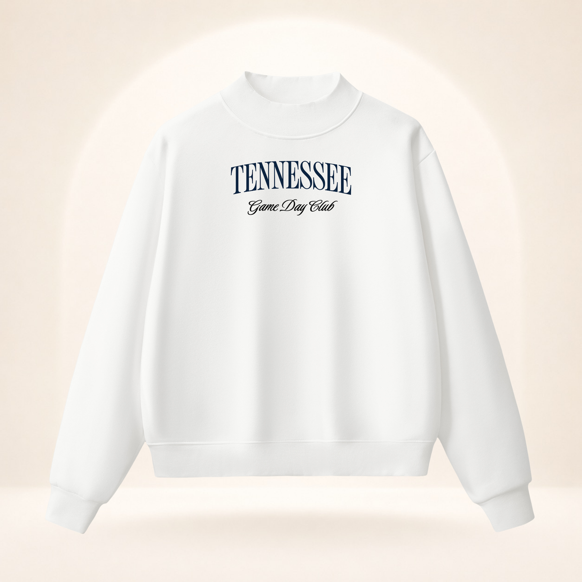 Tennessee Game Day Club Mock-Neck Sweatshirt white ghost mannequin front view