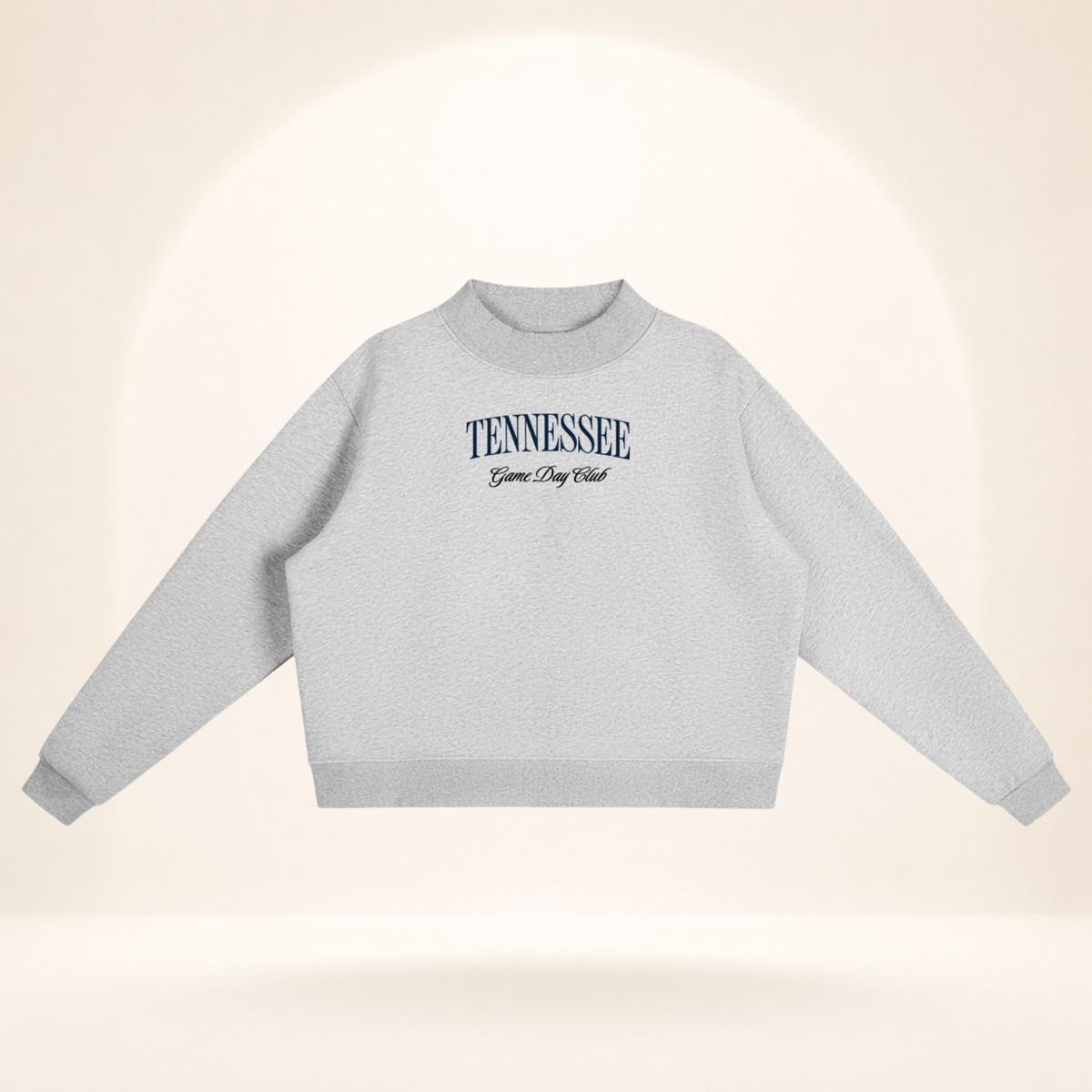 Tennessee Game Day Club Mock-Neck Sweatshirt flower gray flat lay front view
