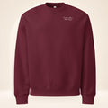 Maroon oversized heavyweight sweatshirt featuring a small “We’re Friends…Unless It’s Game Day.™” chest graphic by The Sideline Société.
